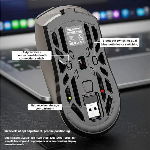 2026 RGB Esports Bluetooth Wireless 2.4G Gaming Mouse Triple-mode Lightweight E-sports Gaming 1K Return Rate 10000DPI Computer